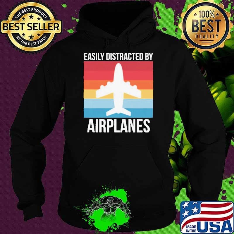 Easily Distracted By Airplanes Vintage Hoodie