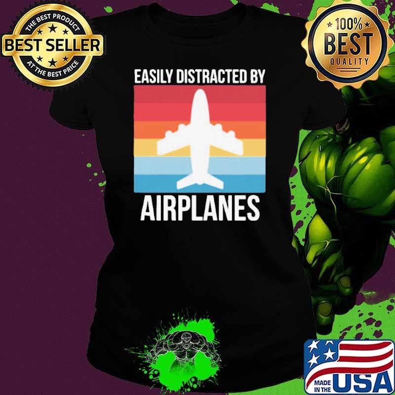 Easily Distracted By Airplanes Vintage Ladies tee