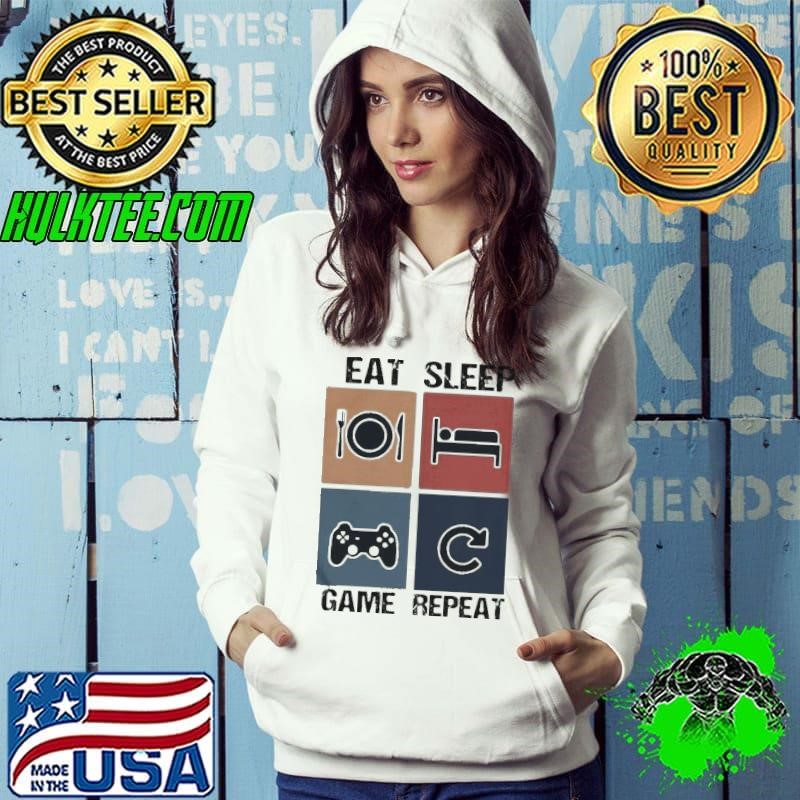 Eat Sleep Game Repeat Vintage Hoodie