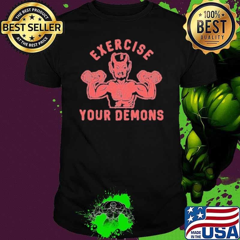Ethan Buck Wearing Exercise Your Demons Devil shirt
