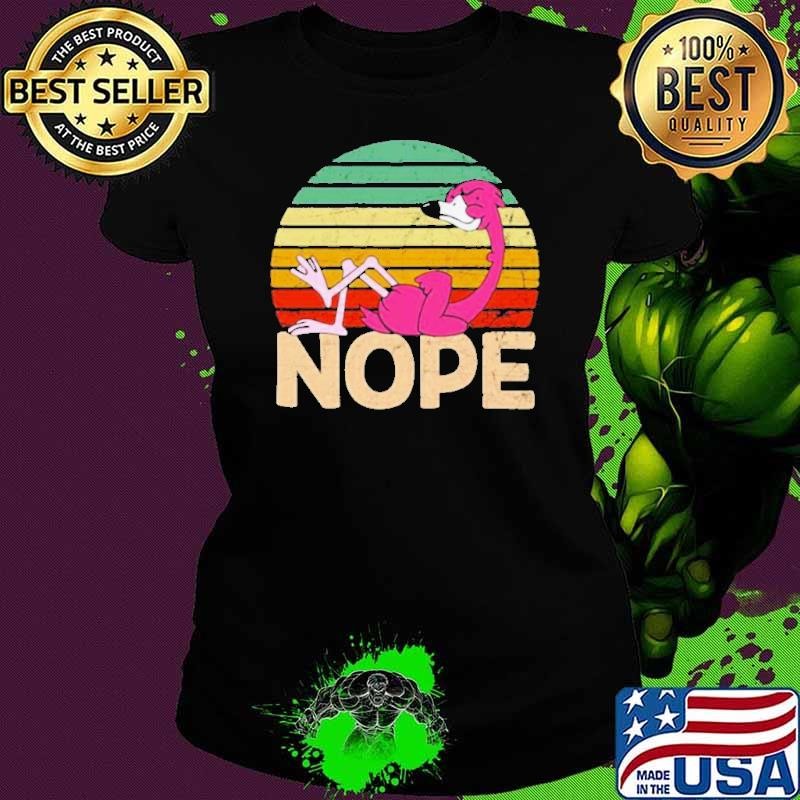 Flamingo coffee nope still dont care try again tomorrow vintage Ladies tee