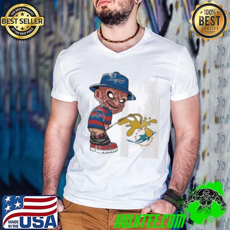 Freddy Krueger Buffalo Bills Piss On Miami Dolphins Halloween 2024 NFL Shirt