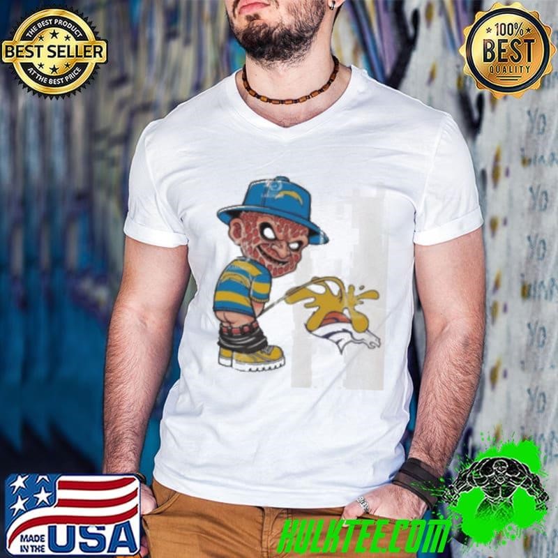 Freddy Krueger Los Angeles Chargers Piss On Denver Broncos Halloween 2024 NFL Shirt