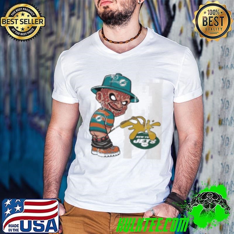 Freddy Krueger Miami Dolphins Piss On New York Jets Halloween 2024 Shirt