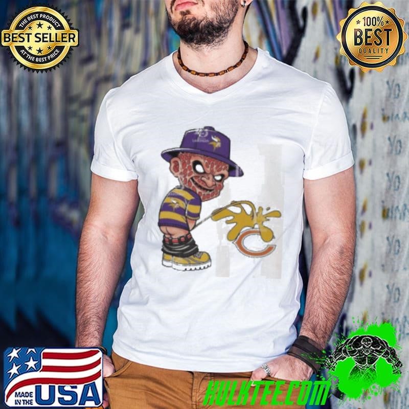 Freddy Krueger Minnesota Vikings Piss On Chicago Bears Halloween 2024 NFL Shirt