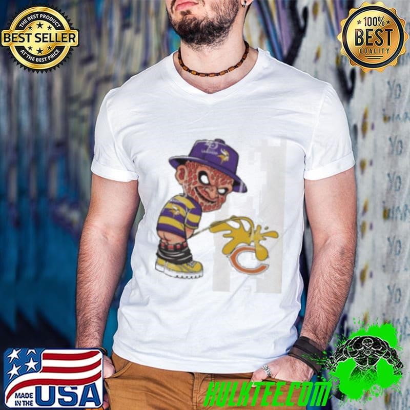 Freddy Krueger Minnesota Vikings Piss On Chicago Bears Halloween shirt