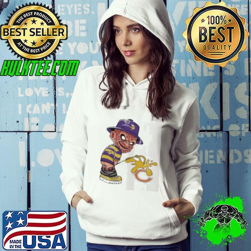 Freddy Krueger Minnesota Vikings Piss On Chicago Bears Halloween Hoodie