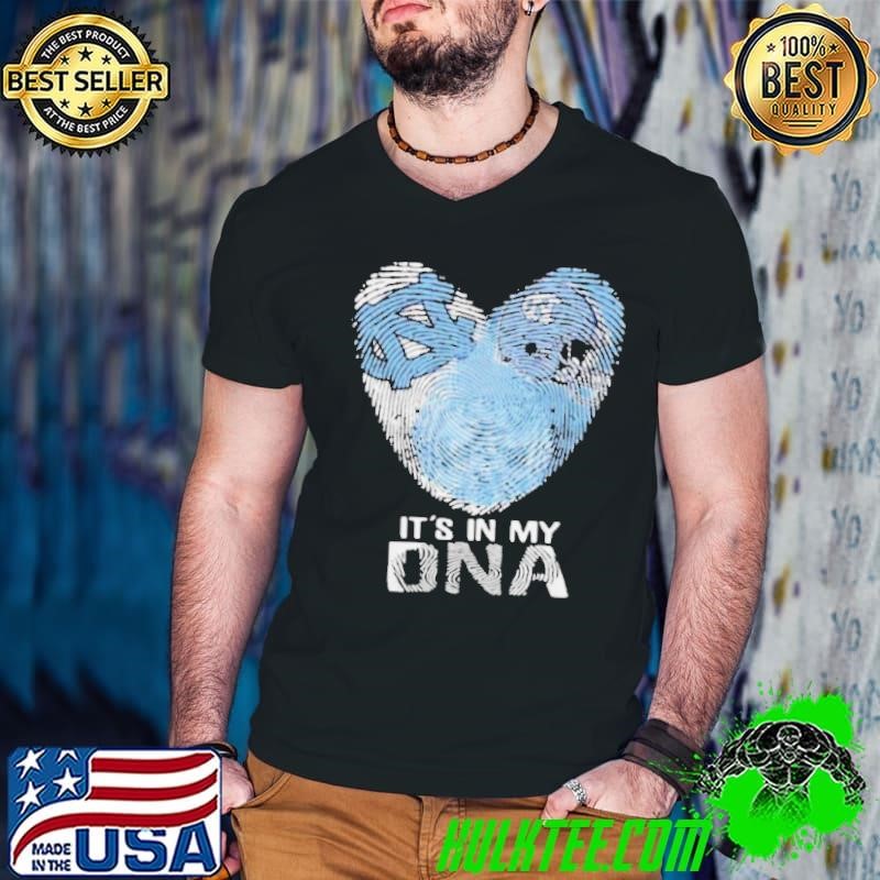 Funny North Carolina Tar Heels Football It’s In My DNA Heart shirt