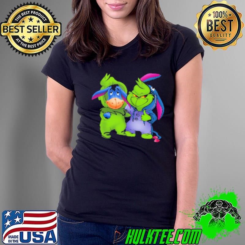 Grinch And Eeyore Winnie The Pooh Ladies Tee Grinch And Eeyore Winnie The Pooh Ladies Tee