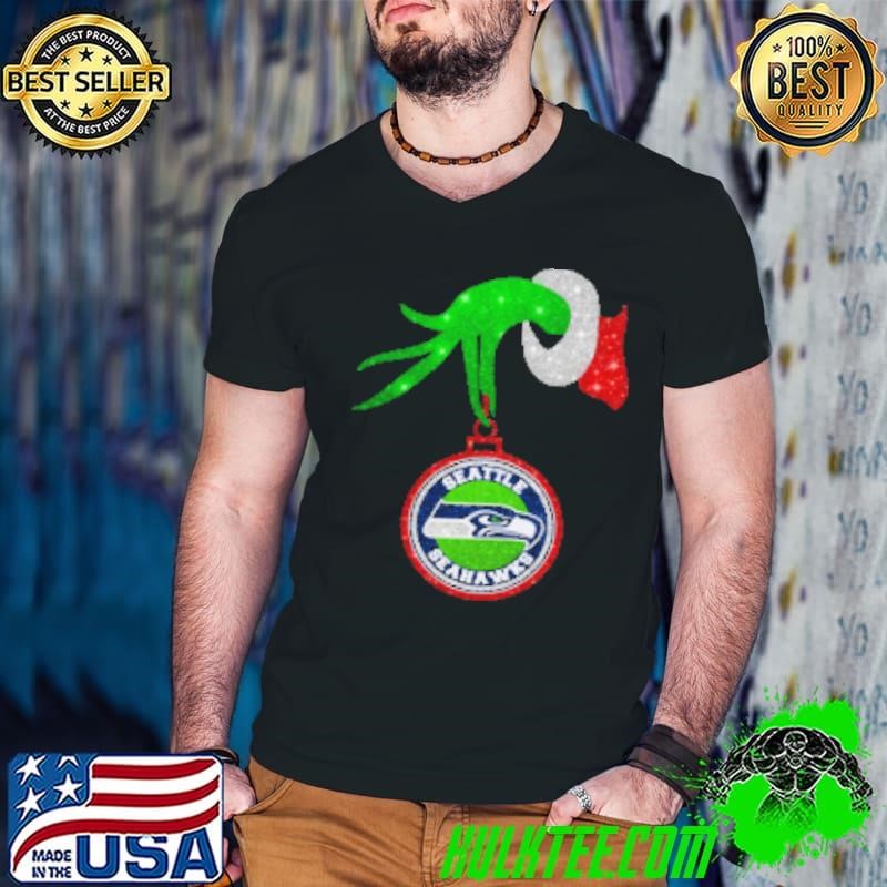 Grinch Hand Holding Seattle Seahawks Christmas Shirt