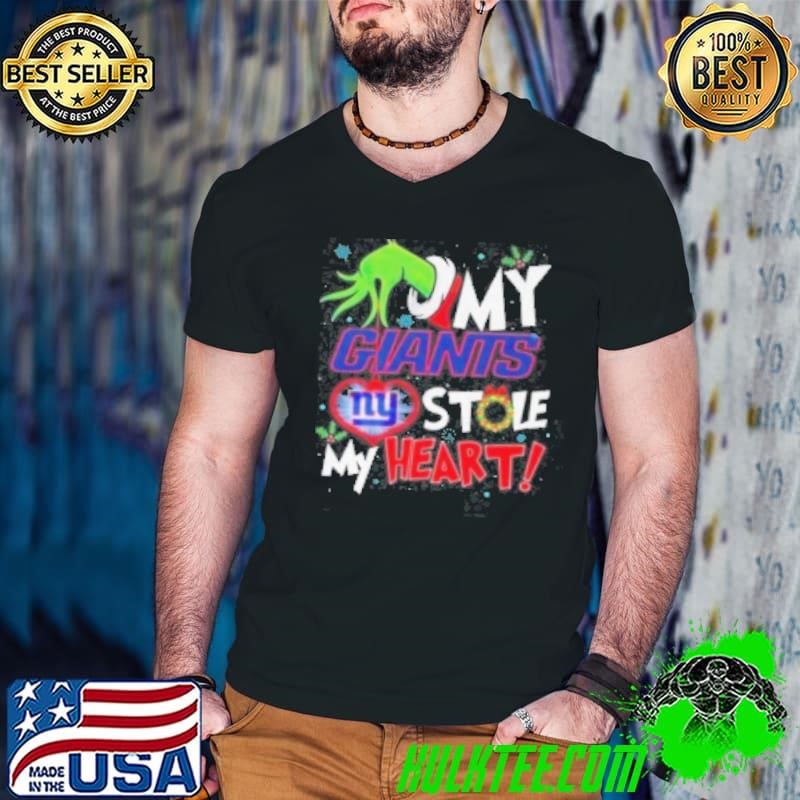 Grinch Hand My New York Giants Stole My Heart Football 2024 Shirt