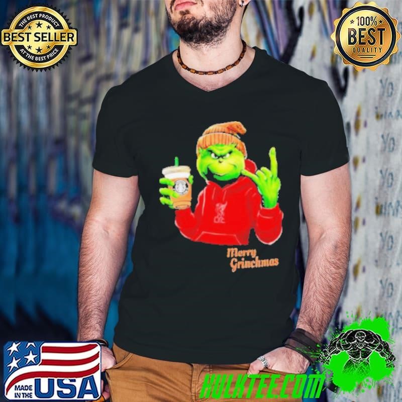 Grinch drink Starbucks Liverpool merry Christmas shirt