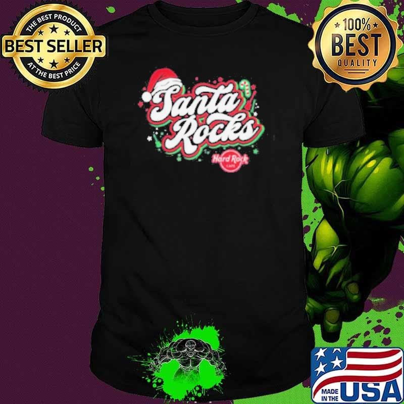 Hard Rock Adult Fit Santa Rocks Christmas Shirts