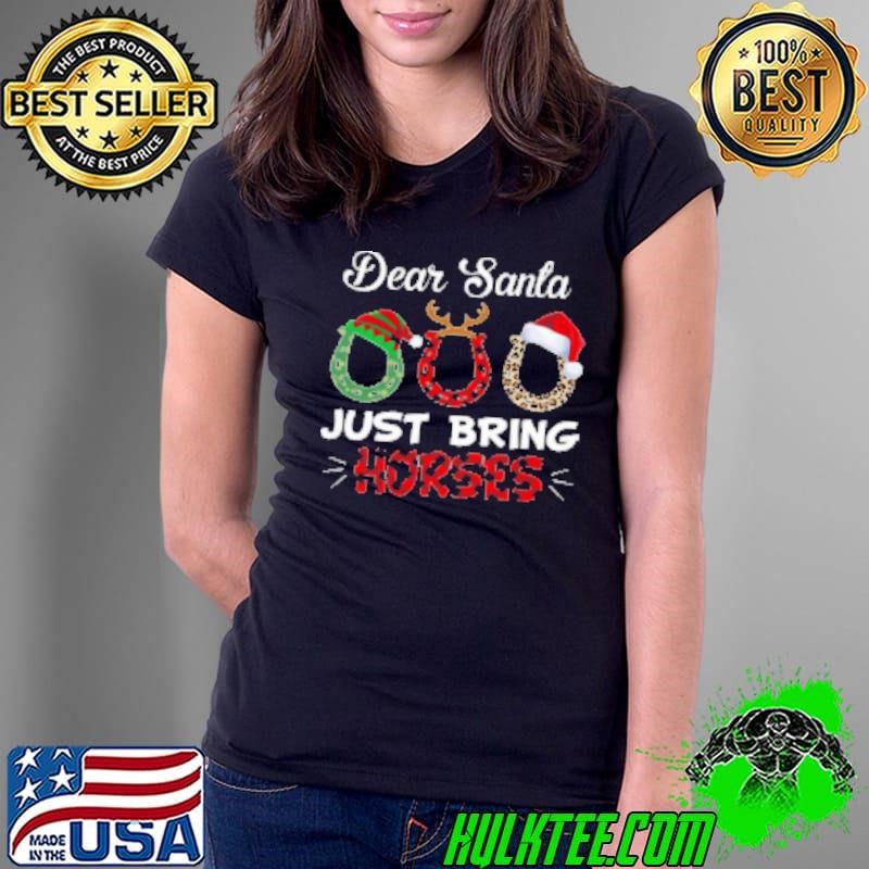 Horseshoe Holidays With Santa Ladies Tee