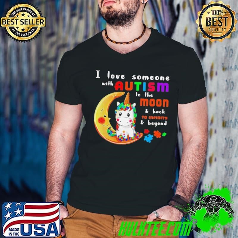 I Love Someone With Autism To The Moon and Back To Infinity and Beyond Guys V Neck