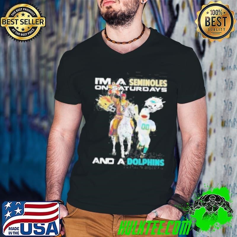 I'M A Seminoles On Saturdays And A Dolphins On Sundays Mascot 2024 Guys V Neck