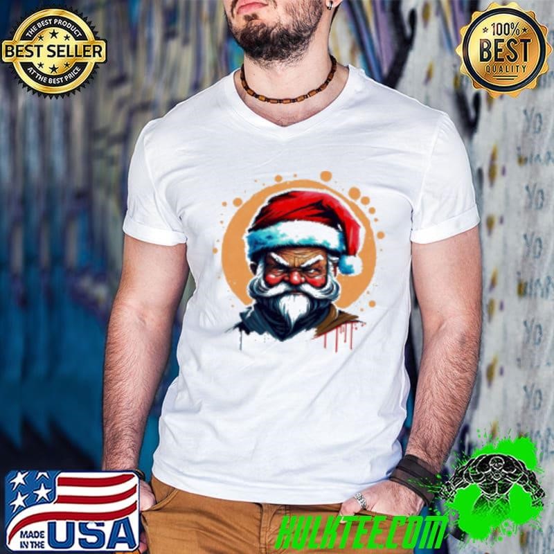 Illustration of Santa Claus with Red Hat and White Beard Shirt