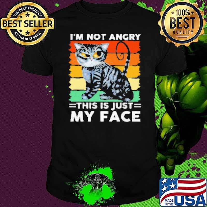 I'm Not Angry This Is Just My Face Cool Cat V Neck Shirt