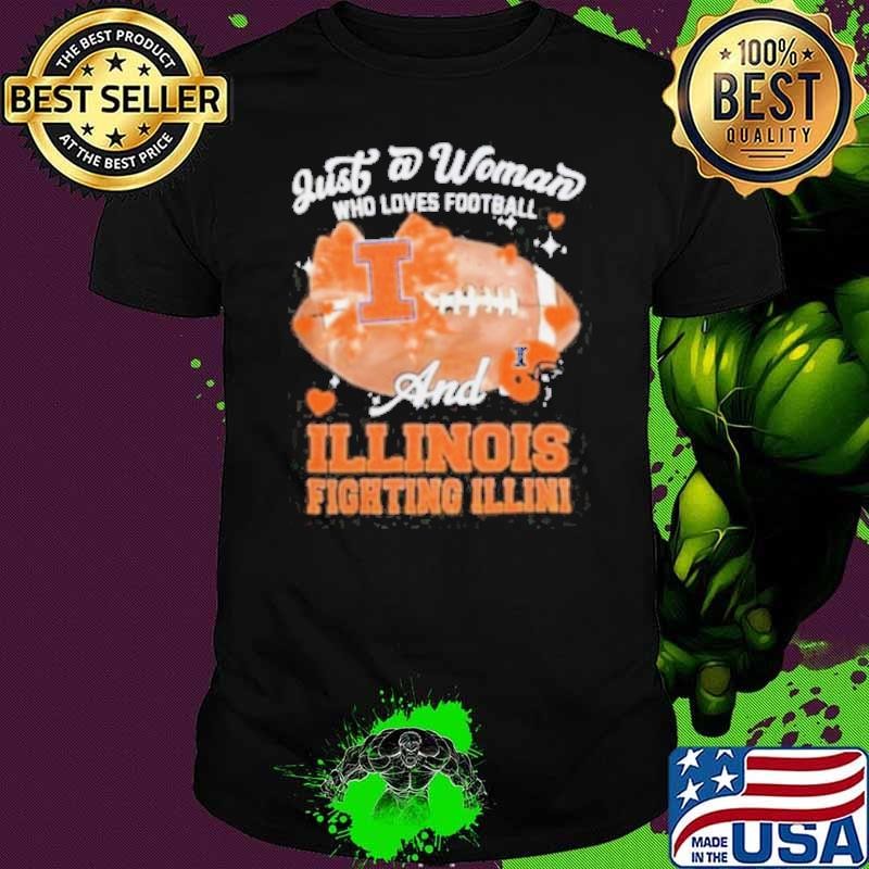 Just A Woman Who Loves Football And Illinois Fighting Illini Helmet Unisex