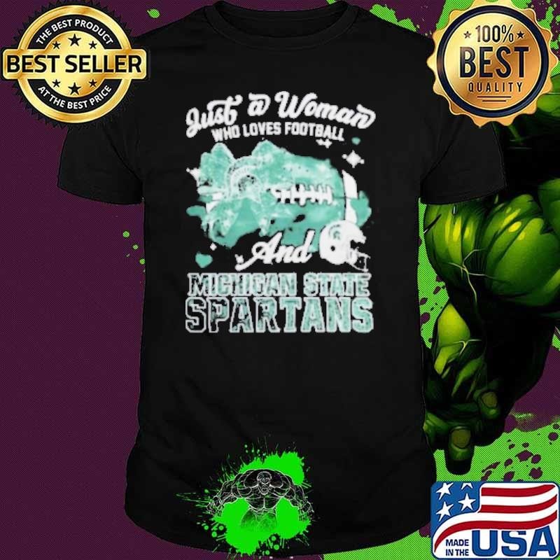 Just A Woman Who Loves Football And Michigan State Spartans Helmet Unisex