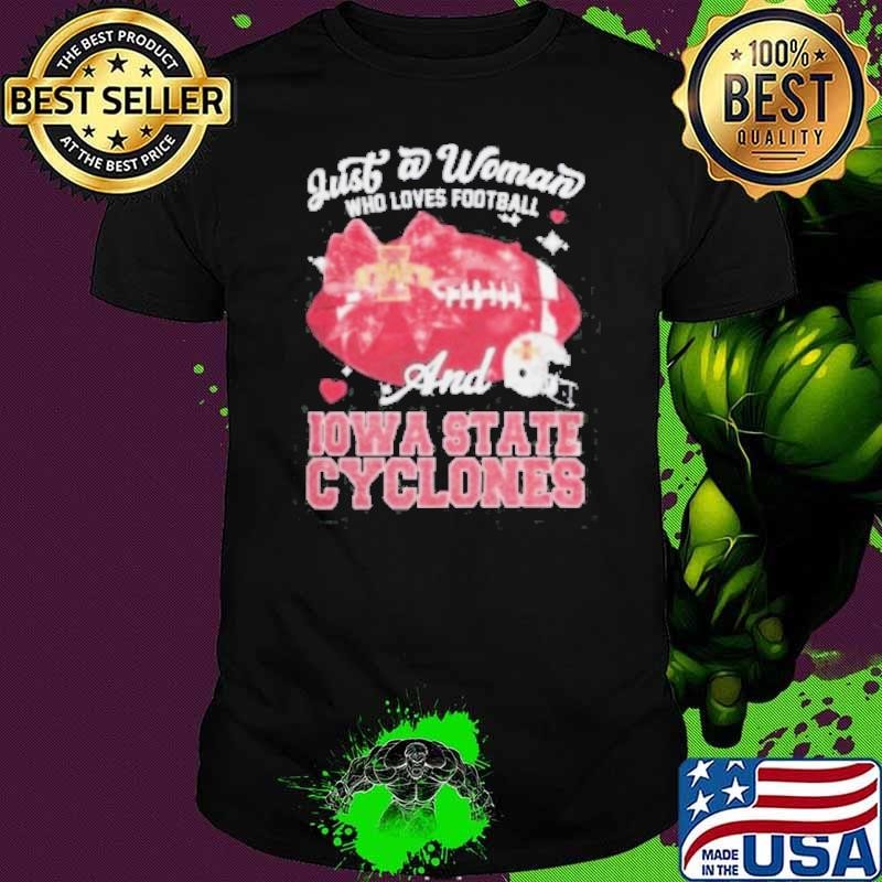 Just A Woman Who Loves Football And Notre Iowa State Cyclones Helmet Unisex