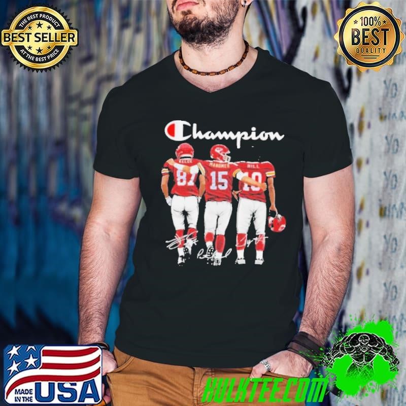 Kansas City Chief Kelce Mahomes And Hill Champion Signatures shirt