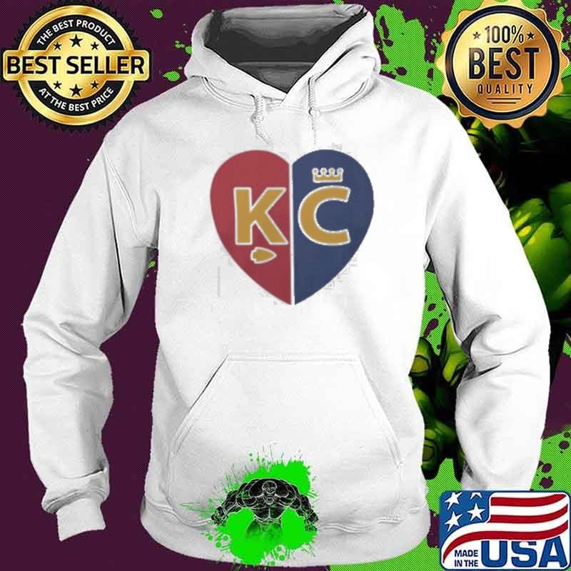Kansas City Chiefs X Kansas City Royals split heart 2024 Hoodie