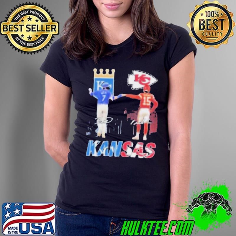 Kansas Sports Teams Bobby Witt Jr. And Patrick Mahomes 2024 Signatures Shirt