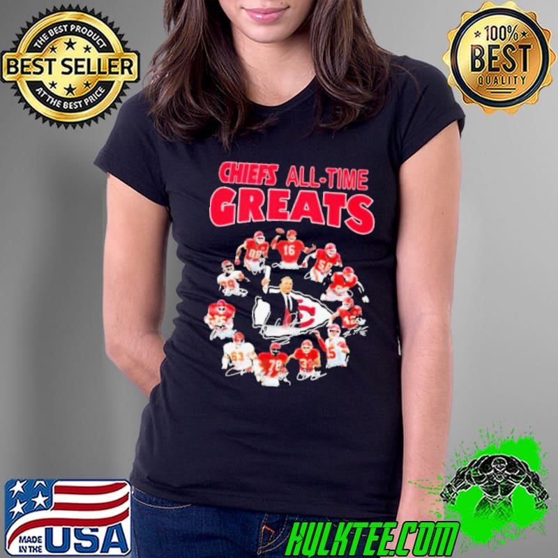 Kansas city chiefs all time greats team players signatures Ladies Tee