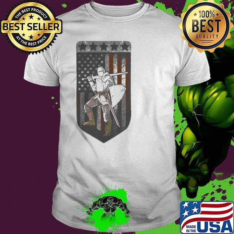 Knight Armor Shield Amerrican Flag shirt