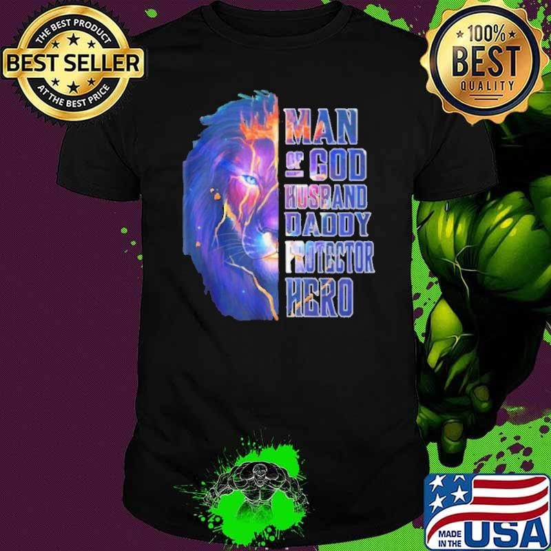 Lion man of god husband daddy protector hero shirt