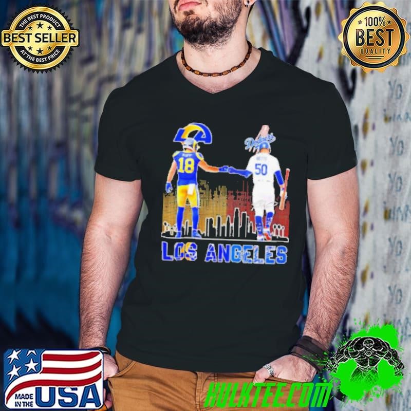 Los Angeles Chargers and Los Angeles Dodgers city skyline shirt