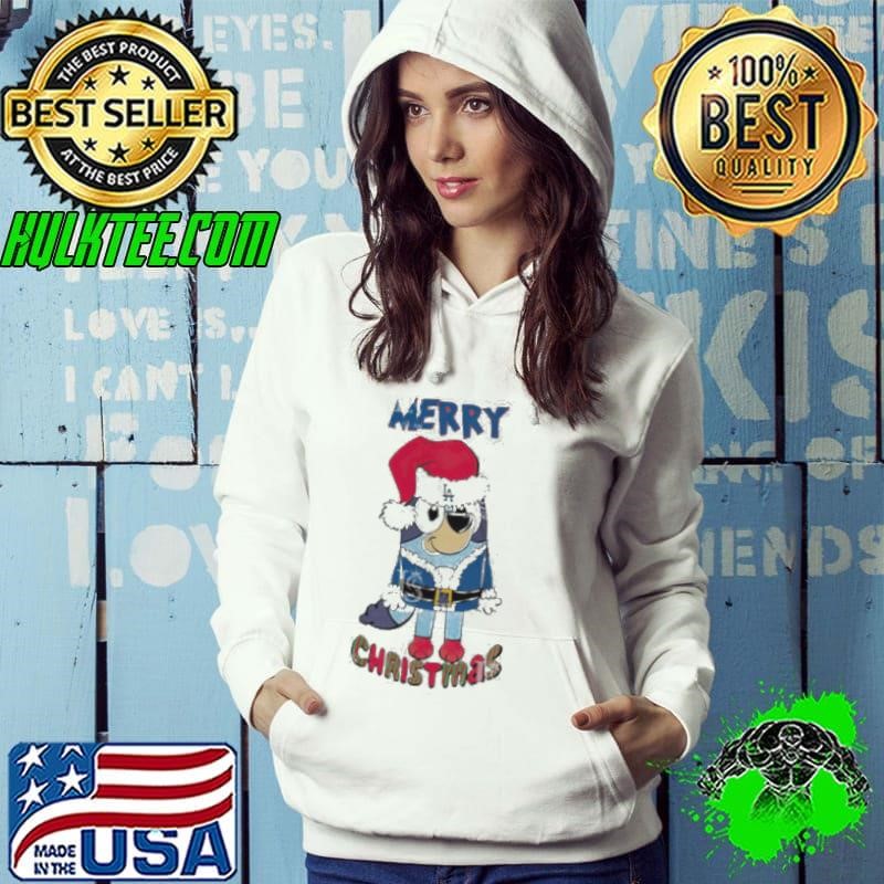 Los Angeles Dodgers Bluey Merry Christmas Bluey Santa Claus Hoodie