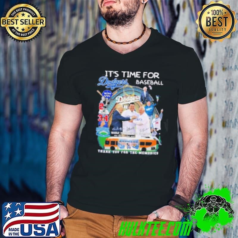Los Angeles Dodgers It’s Time Tommy Lasorda Vin Scully Fernando Valenzuela Guys V Neck