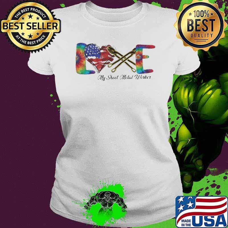Love My Sheet Metal Worker Heart American Flag shirt