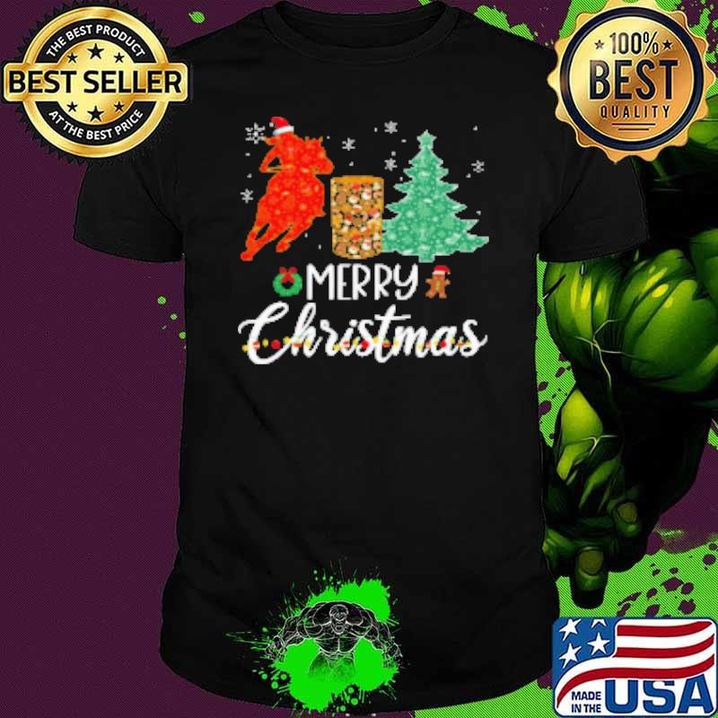 Merry Christmas Barrel Racing Around Christmas Tree Unisex