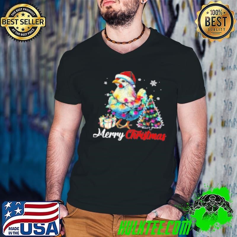 Merry Christmas Interesting Xmas Chicken Guys V Neck