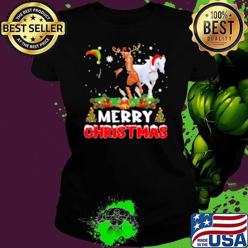 Merry Christmas Santa Hat Reindeer ELF Shirt