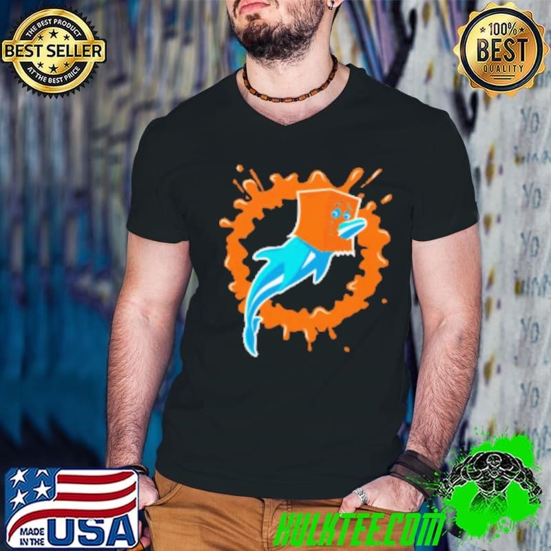 Miami Dolphins Paper Bag Dolphin Logo Funny Guys V Neck