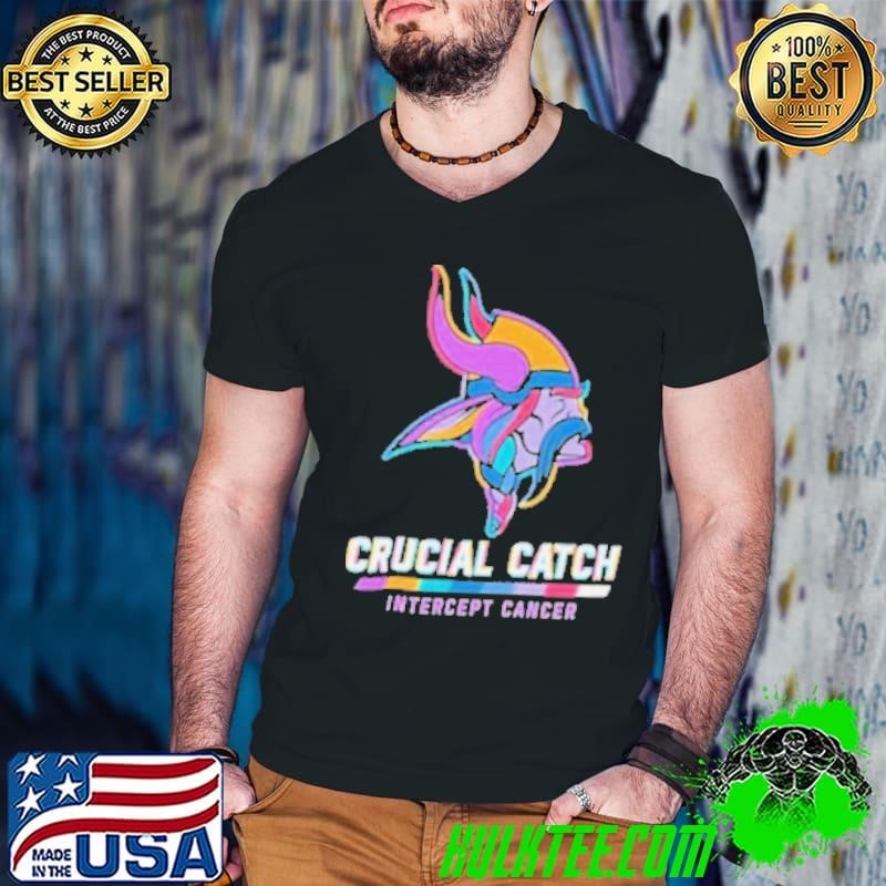 Minnesota Vikings 2024 Crucial Catch Intercept Cancer Awareness Guys V Neck