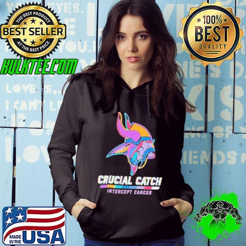 Minnesota Vikings 2024 Crucial Catch Intercept Cancer Awareness Hoodie