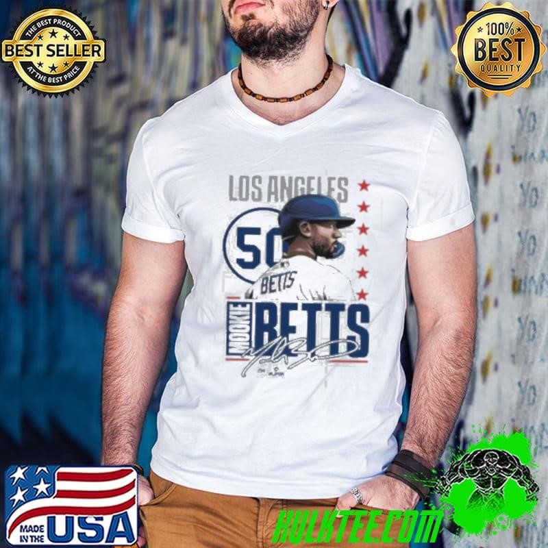 Mookie betts #50 white signature shirt
