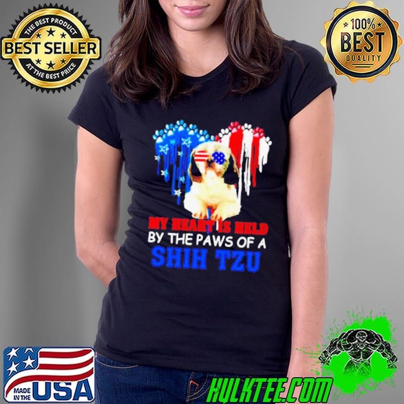 My heart is held by the paws of a Shih Tzu Ladies Tee