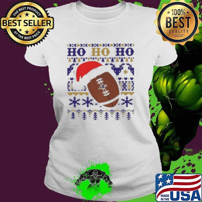 NFL Baltimore Ravens Football Santa Claus Ho Ho Ho Christmas 2024 Ladies tee