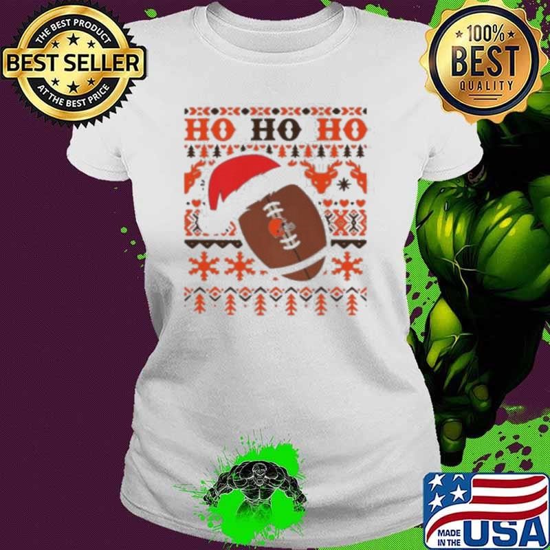 NFL Cleveland Browns Football Santa Claus Ho Ho Ho Christmas 2024 Shirt