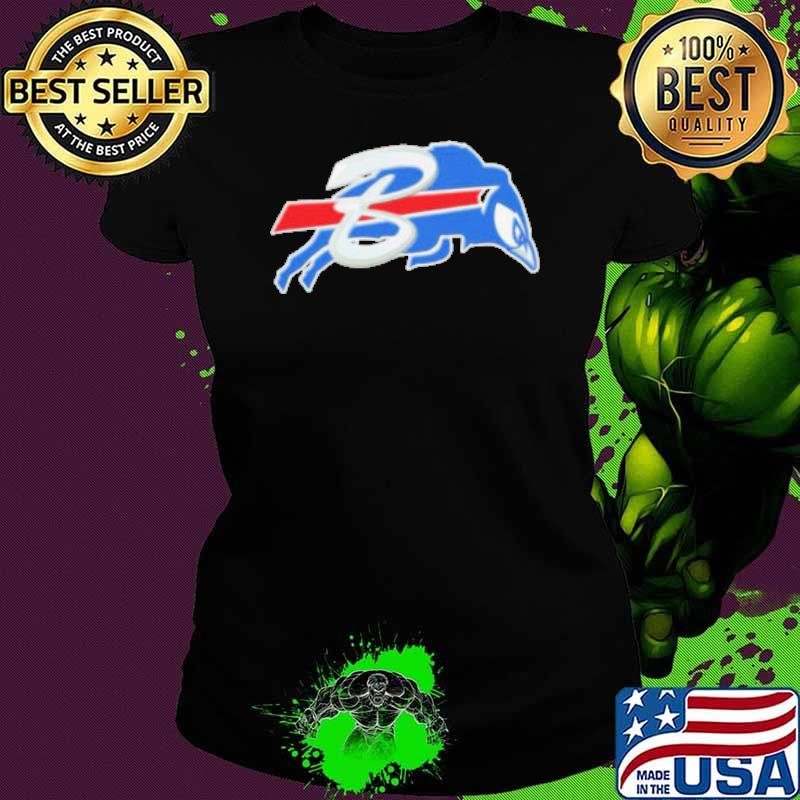 NFL x MLB Buffalo Bills X Toronto Blue Jays Logo Mash Ladies tee
