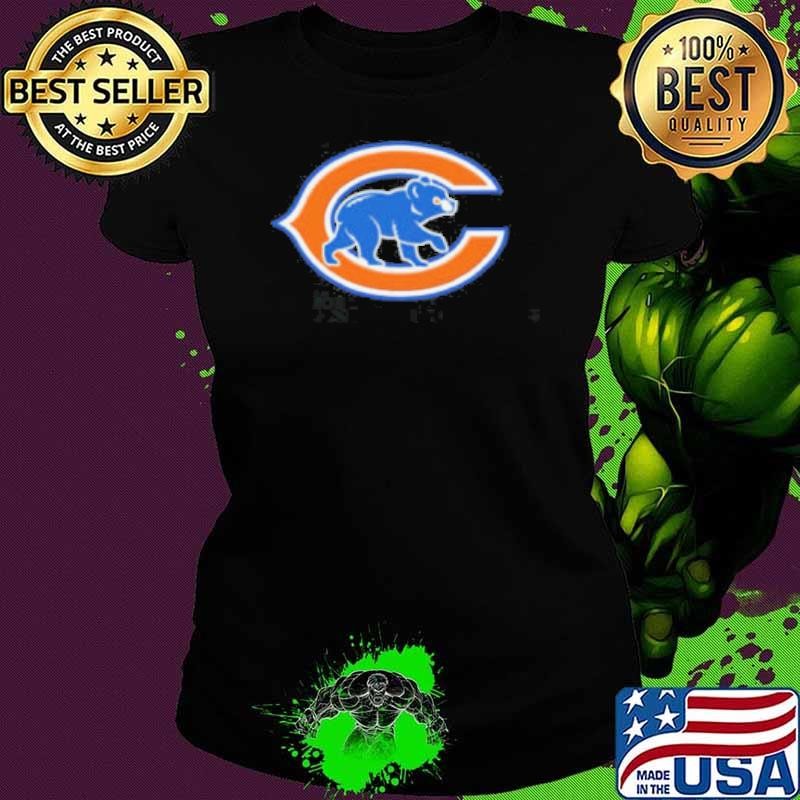 NFL x MLB Chicago Bears X Chicago Cubs Logo Mash Shirt