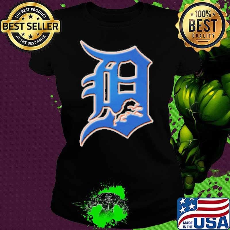 NFL x MLB Detroit Lions X Detroit Tigers Logo Mash Shirt