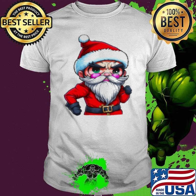 Nice Cartoon Santa Claus Character with Angry Expression Shirt