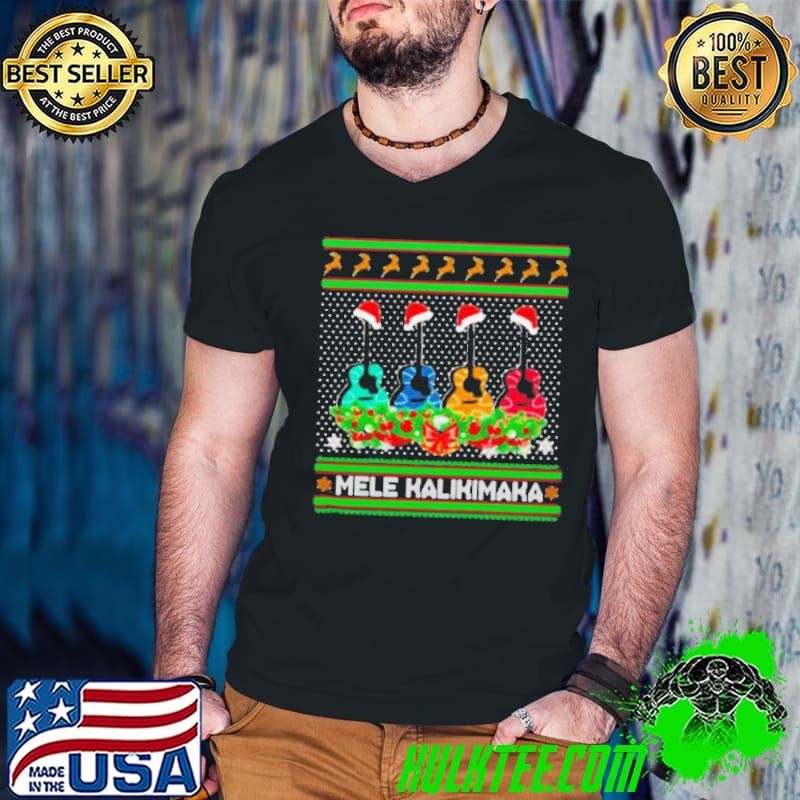 Nice Guitar Mele Kalikimaka ugly Christmas shirt